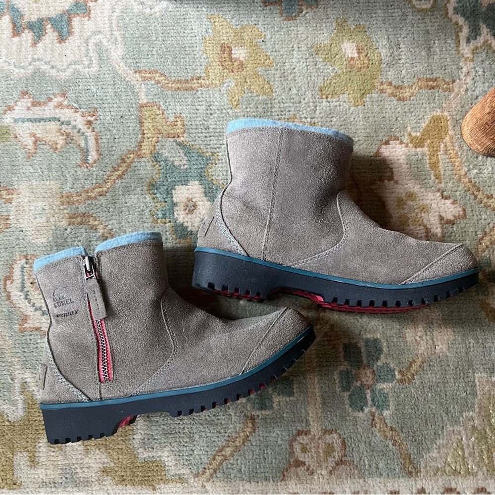 Sorel Gray Suede Ankle Boots